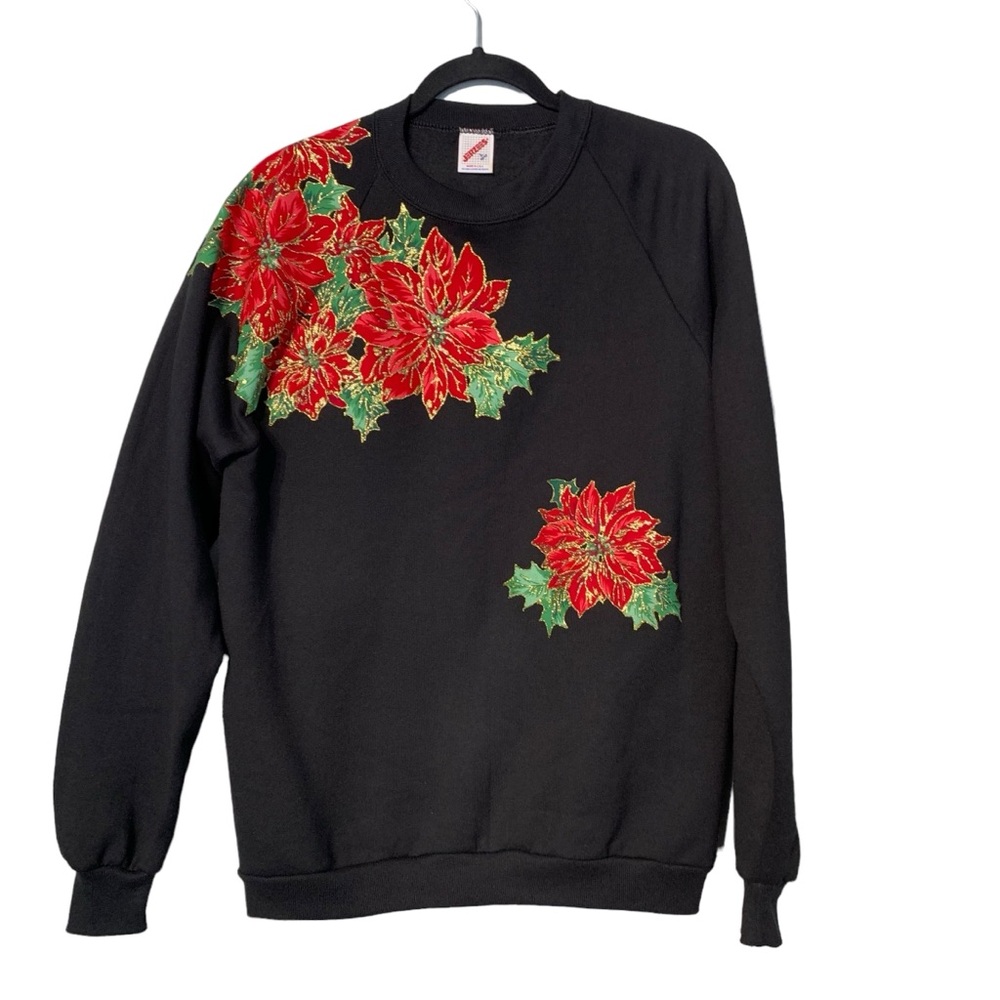VINTAGE |‎ 90s Poinsettias Crewneck - Sz Large